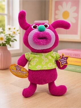 Vintage New Fisher-Price‎ Bright Pink Plush Sing-a-ma-jigs Toy